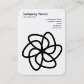 Geometric Flower 04 - Zwart op Wit Visitekaartje (Voorkant)