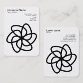 Geometric Flower 04 - Zwart op Wit Visitekaartje (Voorkant / Achterkant)