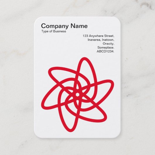 Geometric Flower 05 - Zwart op Wit Visitekaartje (Voorkant)