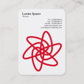 Geometric Flower 05 - Zwart op Wit Visitekaartje (Achterkant)