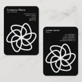 Geometric Flower 05 - Zwart op Wit Visitekaartje (Voorkant / Achterkant)