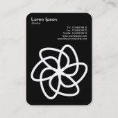 Geometric Flower 05 - Zwart op Wit Visitekaartje (Achterkant)
