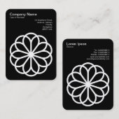 Geometric Flower 06 - Wit op Zwart Visitekaartje (Voorkant / Achterkant)