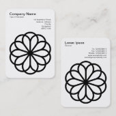 Geometric Flower 06 - Zwart op Wit Visitekaartje (Voorkant / Achterkant)