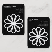 Geometric Flower 07 - Wit op Zwart Visitekaartje (Voorkant / Achterkant)