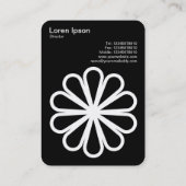 Geometric Flower 07 - Wit op Zwart Visitekaartje (Achterkant)