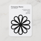 Geometric Flower 07 - Zwart op Wit Visitekaartje (Voorkant)