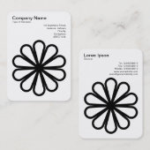 Geometric Flower 07 - Zwart op Wit Visitekaartje (Voorkant / Achterkant)