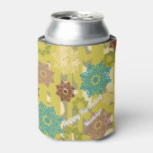 Geometric Flower Motiff Urban Camo Stripes Pattern Blikjeskoeler (Blikje Voorkant)