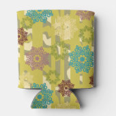 Geometric Flower Motiff Urban Camo Stripes Pattern Blikjeskoeler (Achterkant)