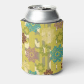 Geometric Flower Motiff Urban Camo Stripes Pattern Blikjeskoeler (Blikje Achterkant)