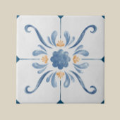 Geometric Flower Pattern Tile - Stylish and Elega Tegeltje