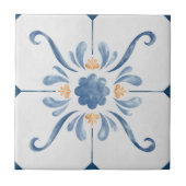 Geometric Flower Pattern Tile - Stylish and Elega Tegeltje (Voorkant)