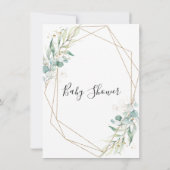 Geometric Foliage Virtual Baby shower Invitation Kaart (Achterkant)