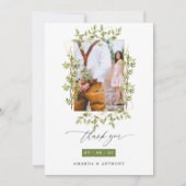 Geometric Forest Greenery Wedding Foto Bedankkaart (Voorkant)