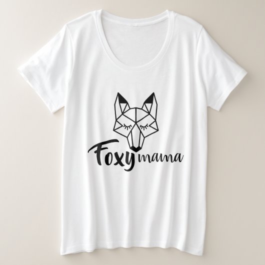 Geometric Fox Foxy Mama Grote Maat T-shirt (Design voorkant)