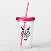 Geometric Fox Foxy Mama Script Acryl Drinkbeker (Achterkant)