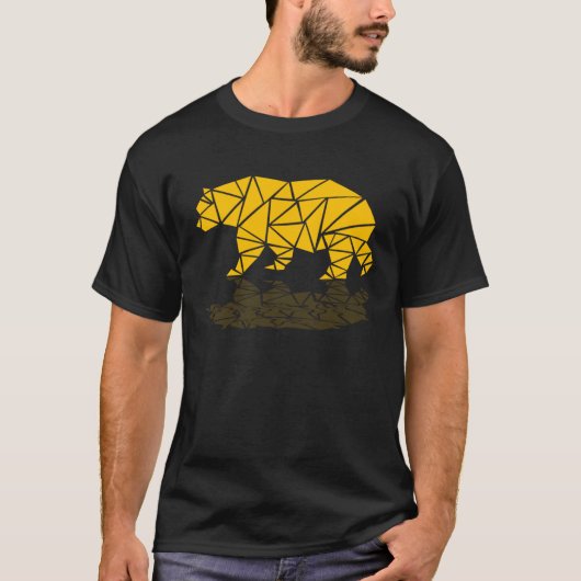 Geometric Fractal Pattern Shapes Bear Animal T-shirt (Voorkant)