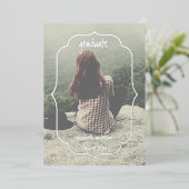 Geometric Frame Graduation Announcement Folie Uitnodiging (Staand Voorkant)