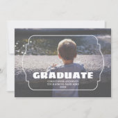 Geometric Frame Kids Photo Graduation Aankondiging (Voorkant)