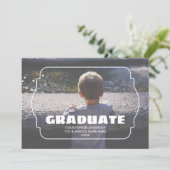 Geometric Frame Kids Photo Graduation Aankondiging (Staand voorkant)