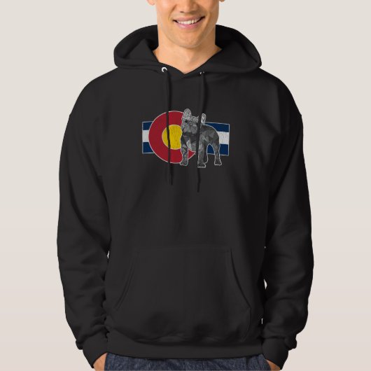 Geometric French Bulldog Colorado Flag  Frenchie Hoodie (Voorkant)