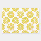 Geometric Fresh Yellow Lemon Style Inpakpapier Vel (Voorkant 2)