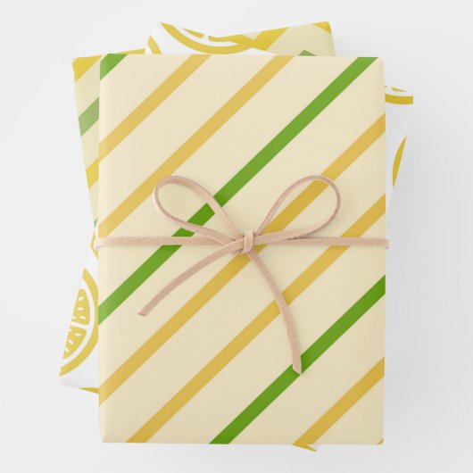 Geometric Fresh Yellow Lemon Style Inpakpapier Vel (In situ)