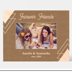 Geometric Friends Forever Naam Houten Lijsten op M Gegraveerde Lijstjes