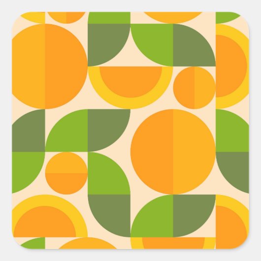 Geometric Fruit Vierkante Sticker (Voorkant)