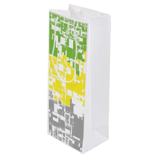 Geometric Funky Abstracte Lithromantische Pridevla Wijn Cadeautas (Voorkant Gekanteld)