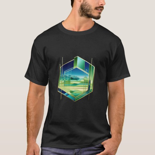 Geometric Fusion: Abstract T-Shirt Design (Voorkant)