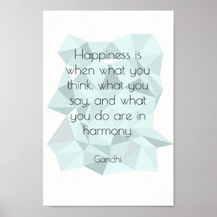 Geometric Gandhi inspirerend quote poster