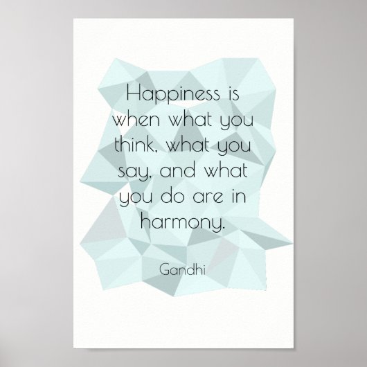 Geometric Gandhi inspirerend quote poster (Voorkant)