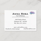 *~* Geometric Girly Gold Paarse Magenta Waterverf Visitekaartje (Achterkant)