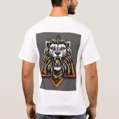 Geometric Glitch Art Lion T-shirt (Achterkant)