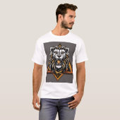 Geometric Glitch Art Lion T-shirt (Voorkant volledig)