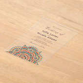 Geometric Glittering Metallic Luxury Wedding Acryl Uitnodigingen (Laagn)