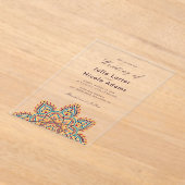 Geometric Glittering Metallic Luxury Wedding Acryl Uitnodigingen (Laagn)