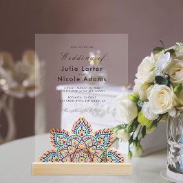 Geometric Glittering Metallic Luxury Wedding Acryl Uitnodigingen