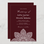Geometric Glittering Metallic Luxury Wedding Invit Kaart (Voorkant / Achterkant)