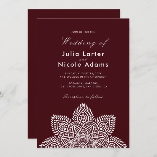 Geometric Glittering Metallic Luxury Wedding Invit Kaart (Voorkant / Achterkant)