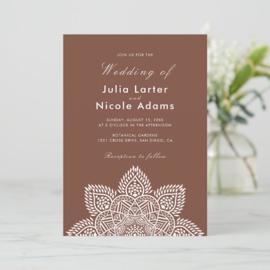Geometric Glittering Metallic Luxury Wedding Invit Kaart (Staand voorkant)