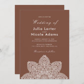 Geometric Glittering Metallic Luxury Wedding Invit Kaart (Voorkant / Achterkant)