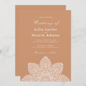 Geometric Glittering Metallic Luxury Wedding Invit Kaart (Voorkant / Achterkant)