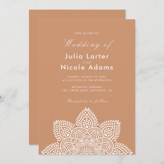 Geometric Glittering Metallic Luxury Wedding Invit Kaart (Voorkant / Achterkant)