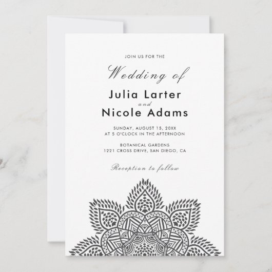 Geometric Glittering Metallic Luxury Wedding Invit Kaart (Voorkant)