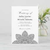 Geometric Glittering Metallic Luxury Wedding Invit Kaart (Staand voorkant)