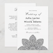 Geometric Glittering Metallic Luxury Wedding Invit Kaart (Voorkant / Achterkant)