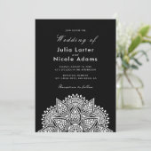 Geometric Glittering Metallic Luxury Wedding Kaart (Staand voorkant)